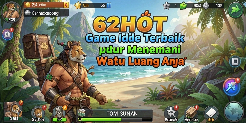 Screenshot gameplay 62HOT menampilkan karakter mengumpulkan item secara otomatis.