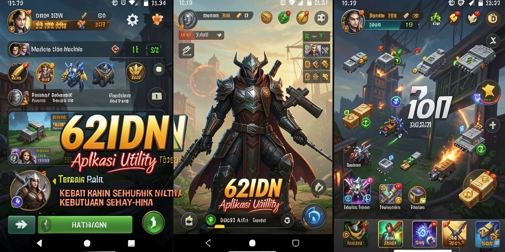 Screenshot utama 62IDN menampilkan antarmuka aplikasi Utility yang inovatif.