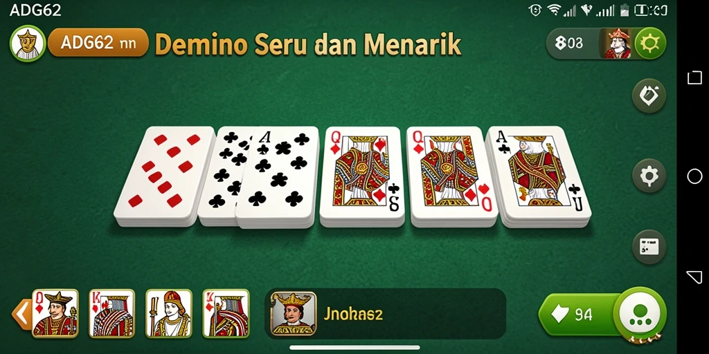 Screenshot permainan Domino yang seru di ADG62.