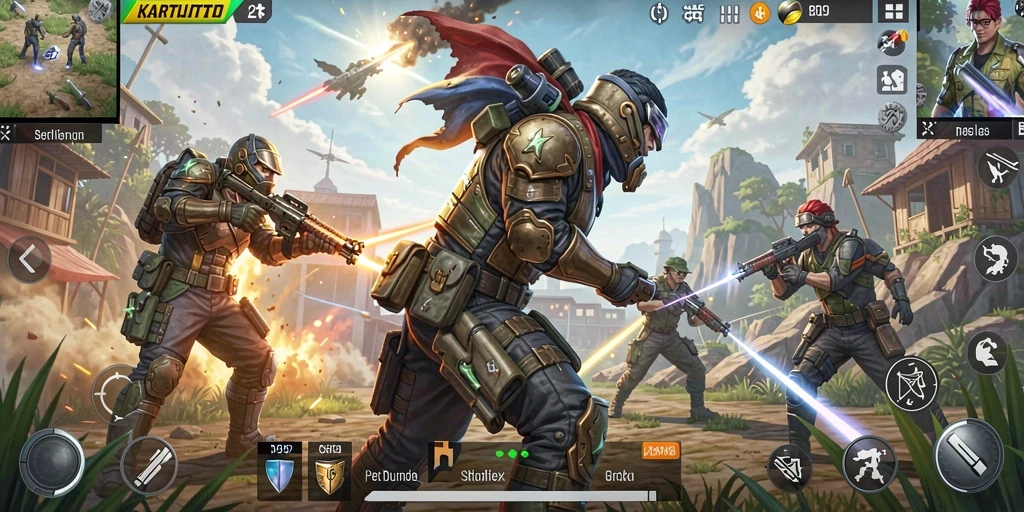 Tampilan gameplay epik KARTUTOTO dalam pertempuran Battle Royale.