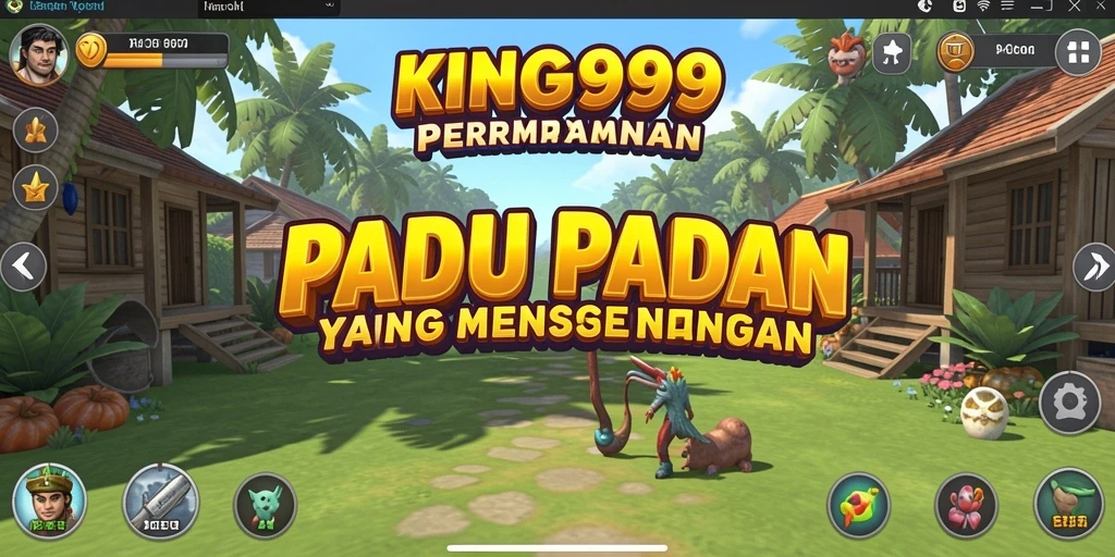 Tampilan gameplay KING999 dengan elemen Match-3 yang ceria.