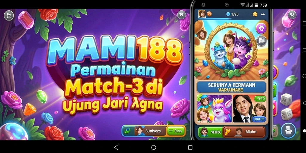 Screenshot game MAMI188 menampilkan aksi seru permainan Match-3.