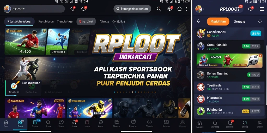 Tampilan UI RPLOOT yang menarik dan mudah digunakan untuk taruhan olahraga.