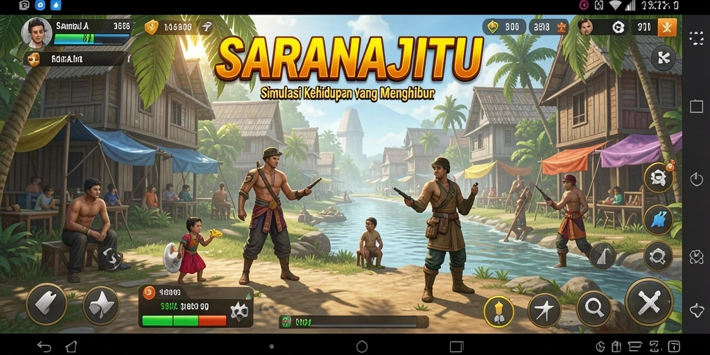 Gameplay menarik dari SARANAJITU yang menunjukkan simulasi kehidupan.