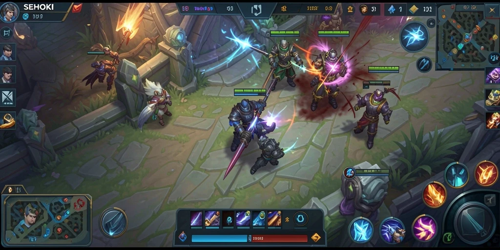 Tampilan utama gameplay SEHOKI dengan aksi seru MOBA.