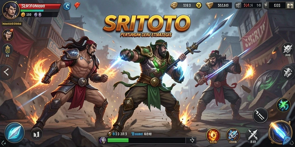 Tampilan gameplay seru dalam pertarungan epik SRITOTO.