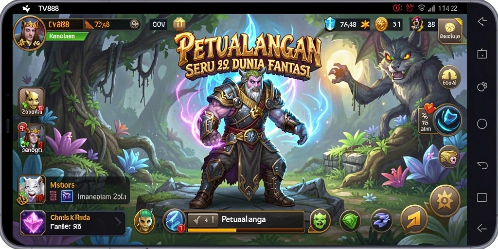 Screenshot gameplay TV888 yang menunjukkan aksi penuh petualangan.